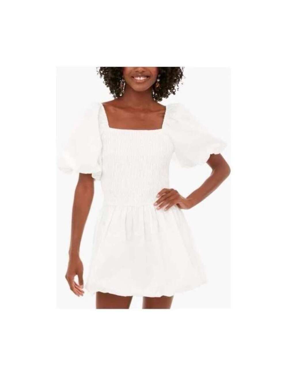 Tuckernuck Hyacinth House 100% Linen Smocked Puff Sleeve Mini Dress - Size S